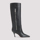 Amina Muaddi Black Mona 80 Leather Boots