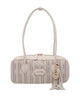 La Carrie Ivory Woven Baguette Bag