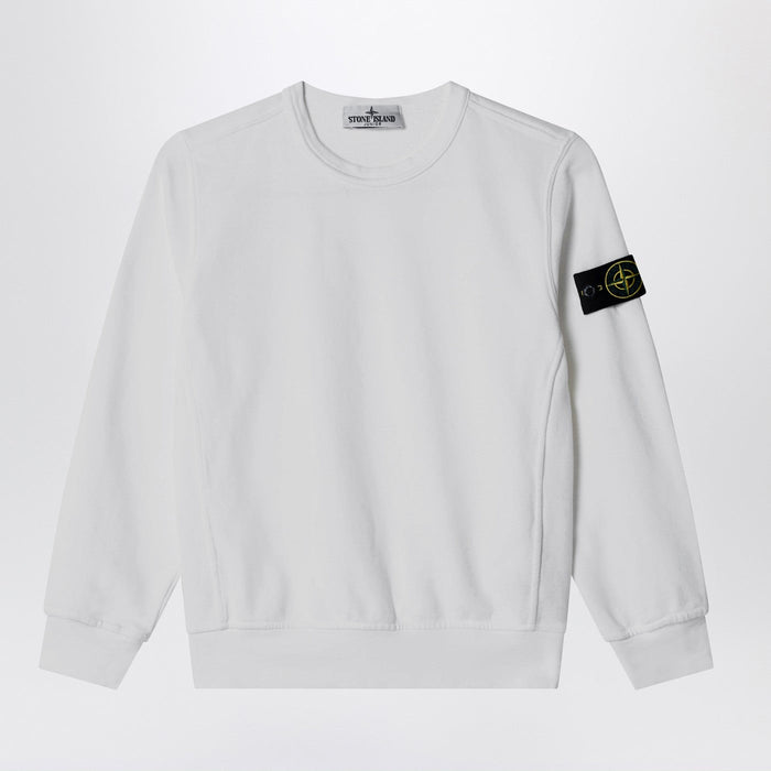 Stone Island White Cotton Crewneck Sweatshirt
