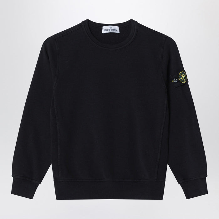 Stone Island Black Cotton Crewneck Sweatshirt