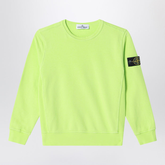 Stone Island Lime Yellow Cotton Crewneck Sweatshirt
