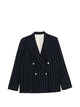 Alysi Wool Striped Double-Breasted Jacket