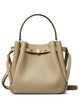 Tory Burch Neutrals Pebbled Leather Logo Shoulder Bag