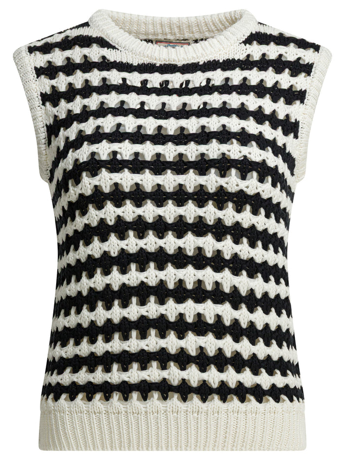 Ines De La Fressange Blue Cotton Knitwear