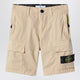 Stone Island Beige Cargo Shorts With Compass Logo Patch