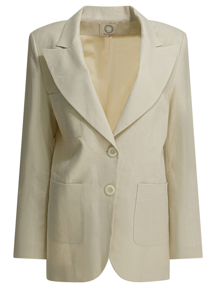 Ines De La Fressange Beige Linen Jacket