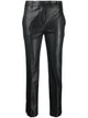 Incotex Slim Cut Faux Leather Trousers