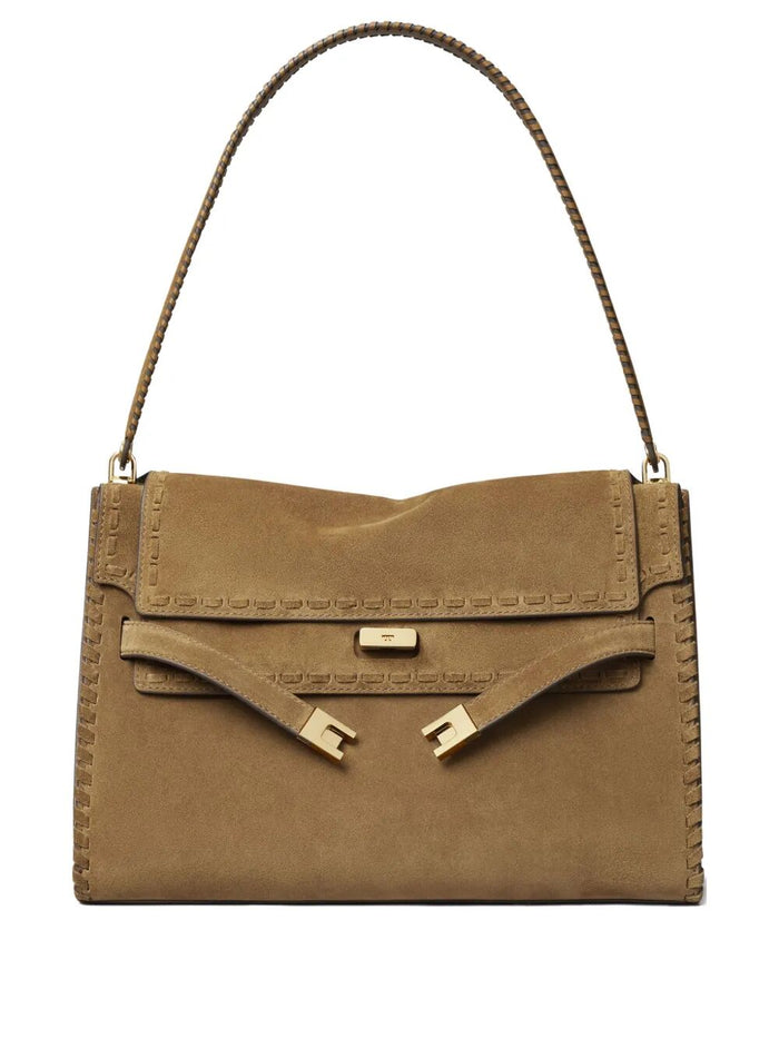 Tory Burch "Lee Radziwill" Suede Large Shoulder Bag