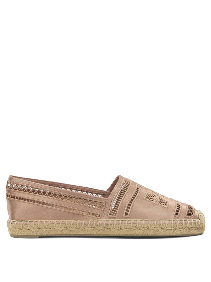Tory Burch Pink Viscose Silk Textile Rubber Espadrilles
