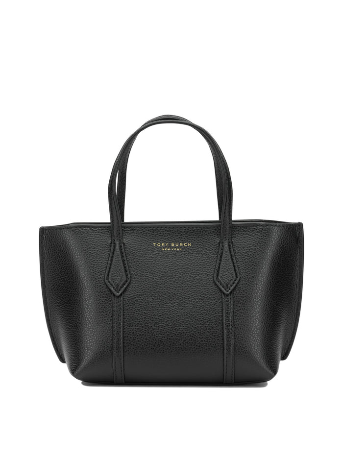 Tory Burch Black Cow Leather Cotton Polyurethane Handbag