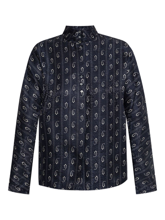 Tory Burch Jacquard Viscose And Silk Blouse