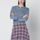 Vivienne Westwood Iceblue Cropped Wool And Silk Cardigan
