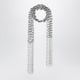 Dries Van Noten Silver Beaded Scarf With Fringes