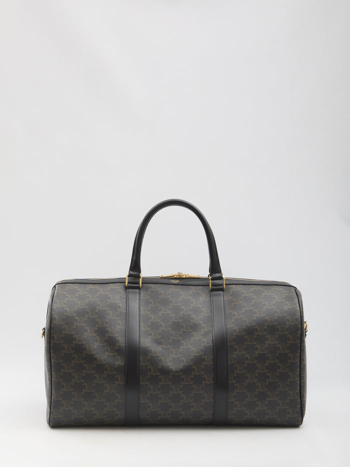 Celine Black Textile Triomphe Medium Voyage Bag