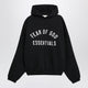 Fear Of God Essentials Black Cotton Fleece Hoodie With Logo Embroidery