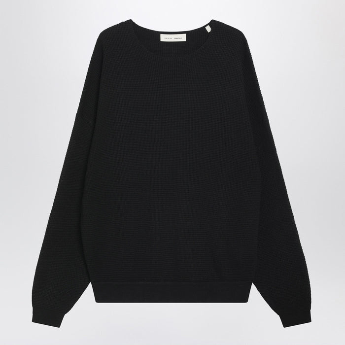 Fear Of God Essentials Black Waffle-Knit Sweatshirt