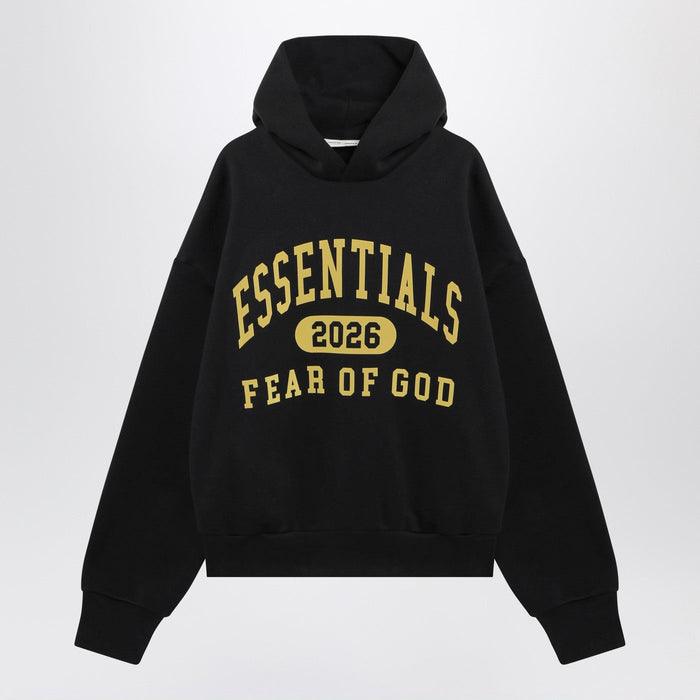 Fear Of God Essentials Black Washed Sweatshirt With Logo Print