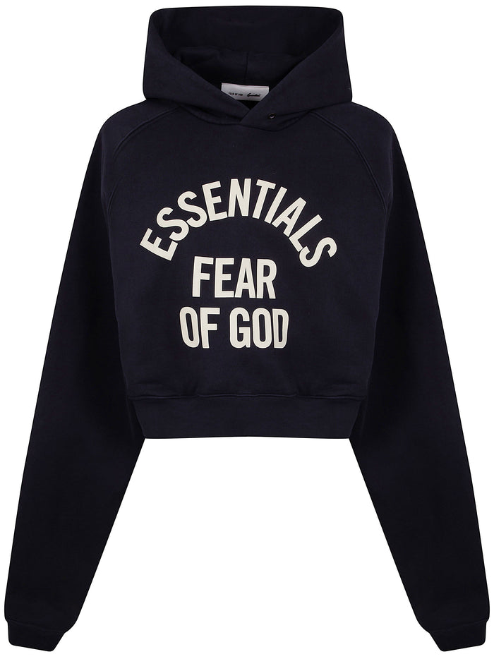 Fear Of God Essentials Women`S "Campus 90`S" Cropped Raglan Hoodie