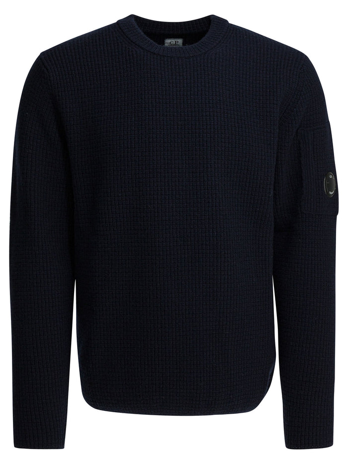 C.p.company Blue Wool Polyamide Knitwear