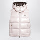 Moncler Niverolle Short Down Vest In Nylon, Pink
