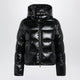 Moncler Niveole Cropped Down Jacket In Glossy Nylon Black
