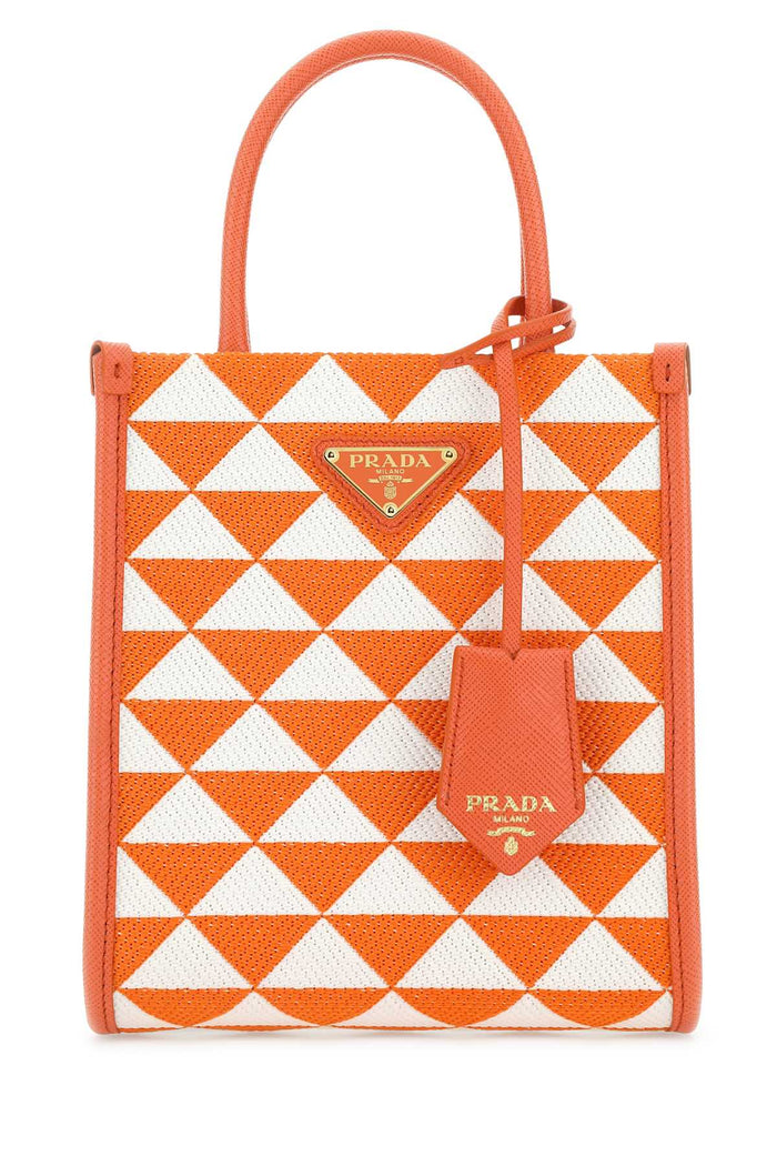 Prada Embroidered Fabric Micro Symbole Handbag