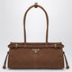 Prada Handbag Bonnie Medium In Cacao Nubuck Leather