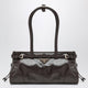 Prada Medium Prada Bonnie Handbag In Dark Brown Leather
