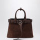 Prada Prada Buckle Bag Medium Size Cacao Colour In Suede