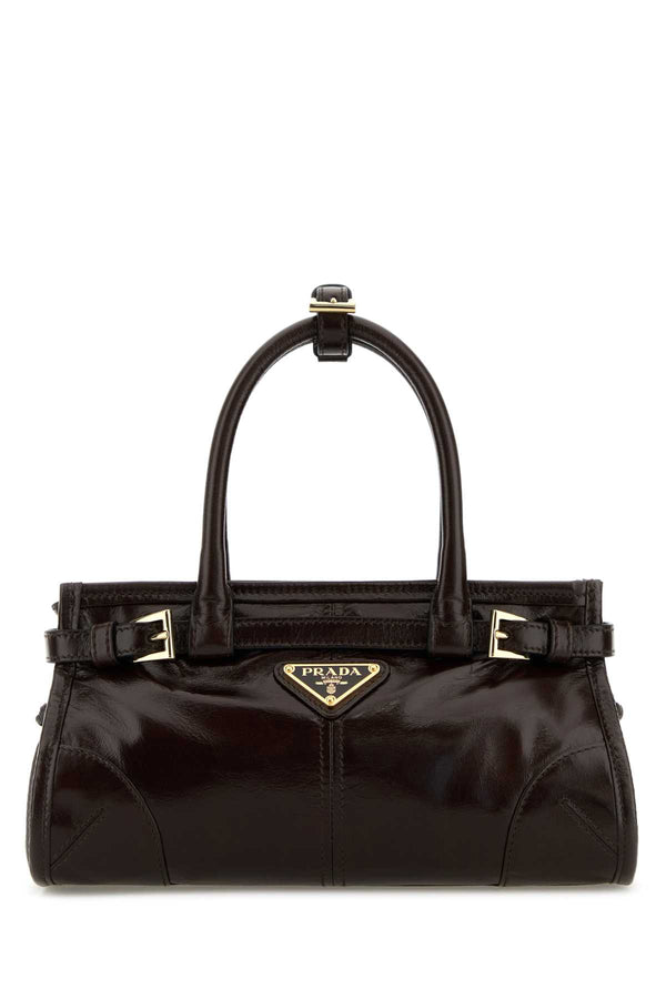Prada Dark Brown Leather Mini Prada Bonnie Handbag