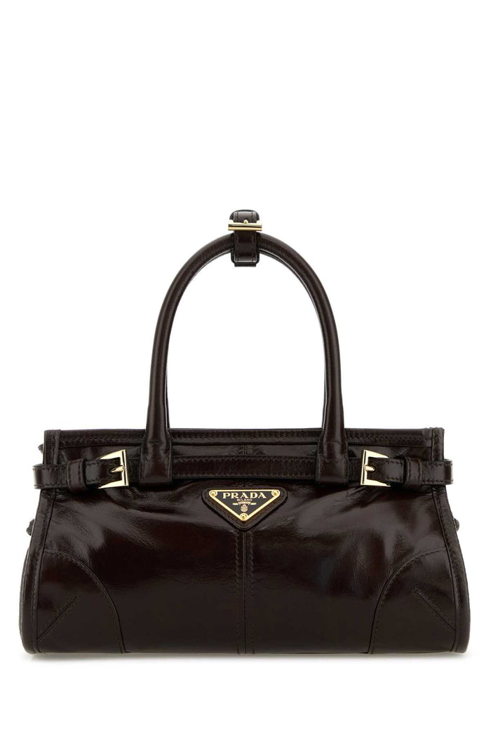 Prada Dark Brown Leather Mini Prada Bonnie Handbag