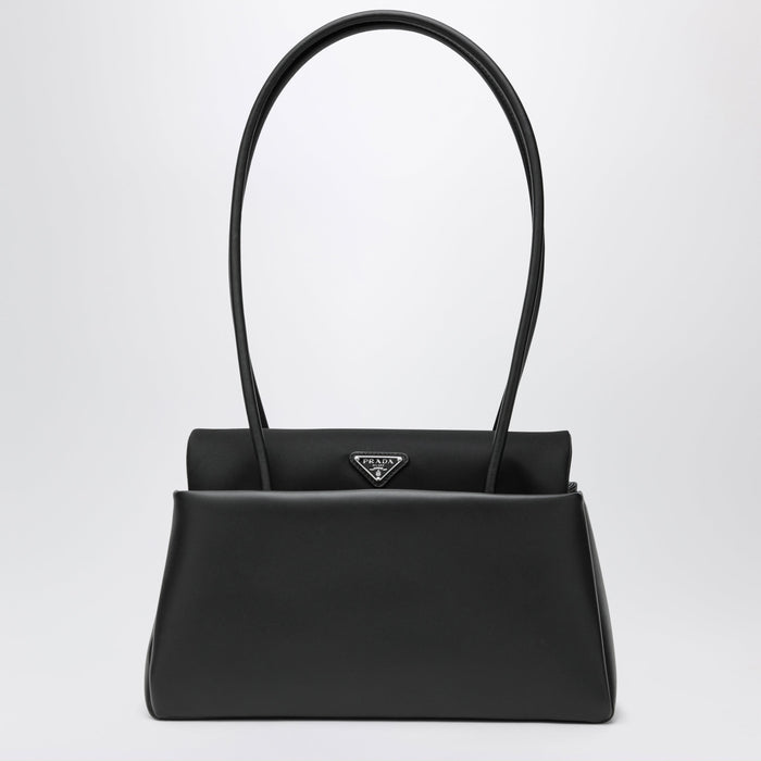 Prada Passage Medium Bag In Leather And Black Renylon