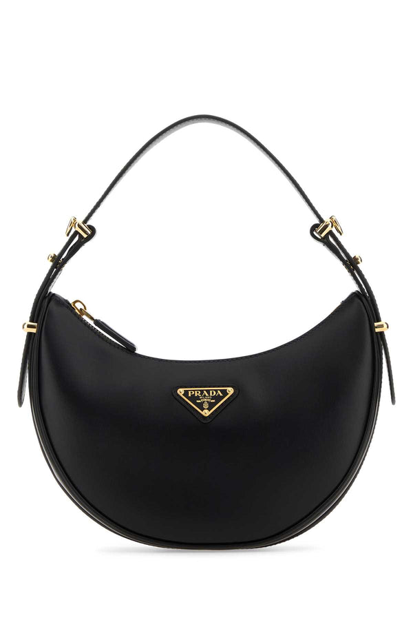 Prada Black Leather Arquã¨ Handbag