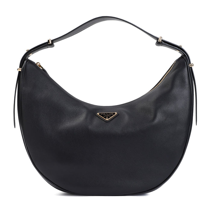 Prada Black Leather Big Arquã¨ Handbag