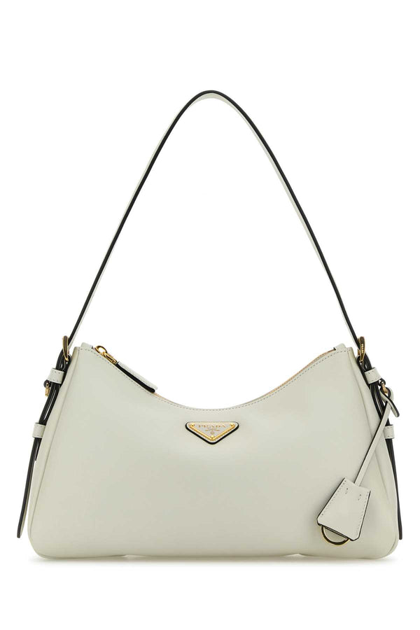 Prada White Leather Medium Aimã©E Shoulder Bag