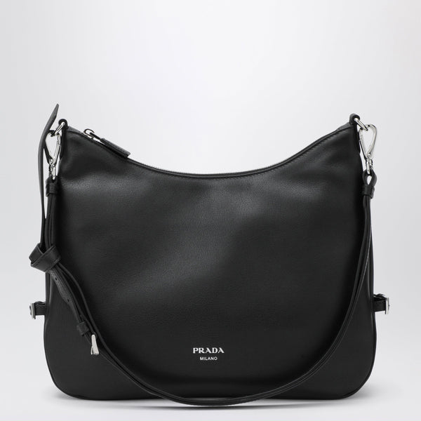 Prada Fold Large Black Leather Bag