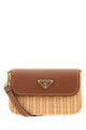 Prada Two-Tone Wicker And Leather Crossbody Bag