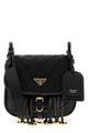 Prada Black Canvas And Leather Crossbody Bag