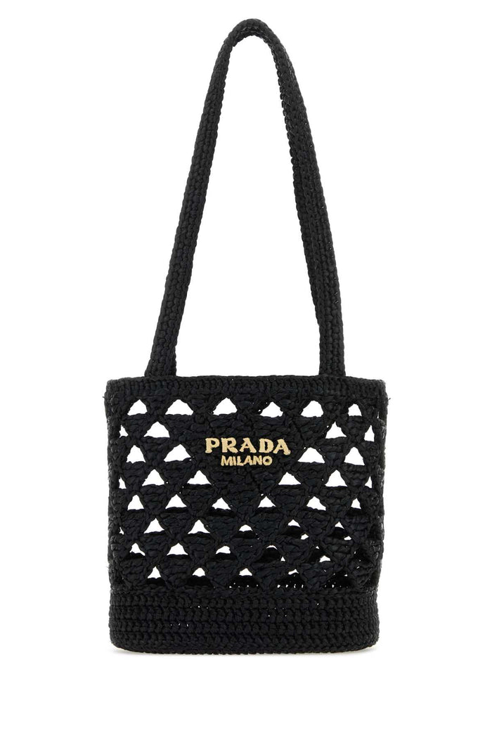 Prada Black Straw Handbag