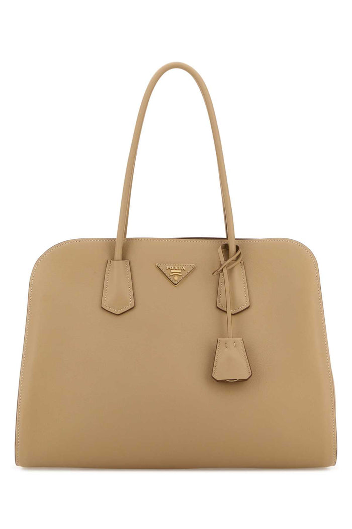 Prada Beige Leather Shopping Bag