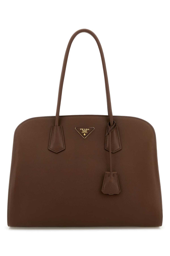 Prada Chocolate Leather Shopping Bag