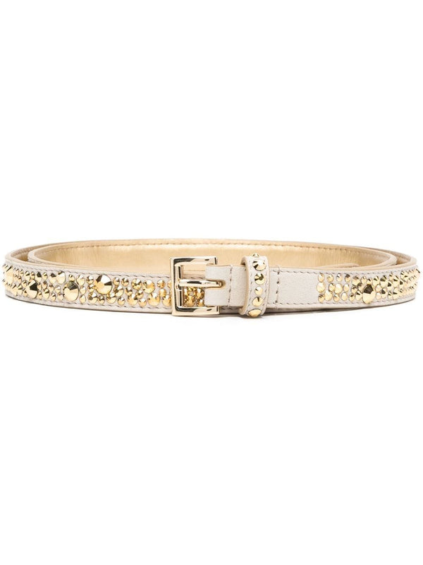 Prada Crystal Leather Buckle Belt