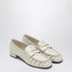 Prada Ivory Ruched Loafer With Logo