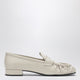 Prada Ivory Ruched Loafer With Logo