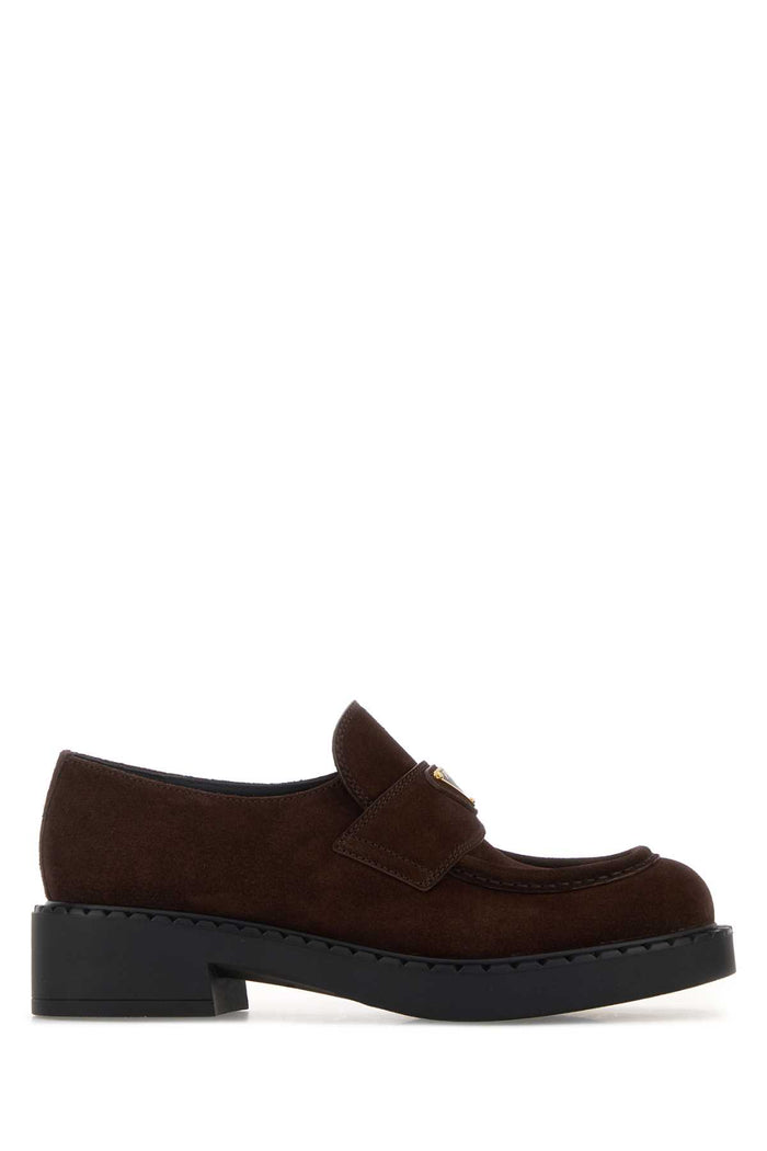 Prada Chocolate Suede Loafers