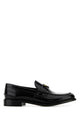 Prada Brushed Leather Loafers With Leather Band