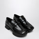 Prada  Black Brushed Leather Moccasins Equal