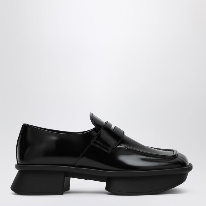 Prada Black Brushed Leather Moccasins Equal