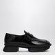 Prada Black Brushed Leather Moccasins Equal