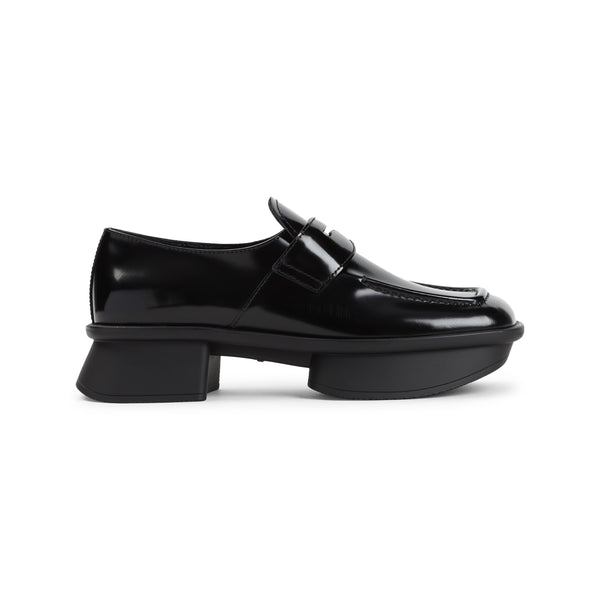 Prada Black Leather Equal Loafers